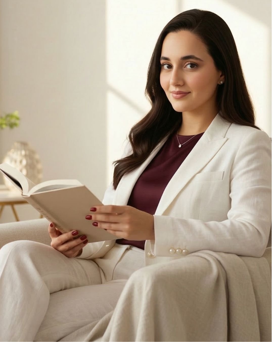 Mulher em momento de reflexão